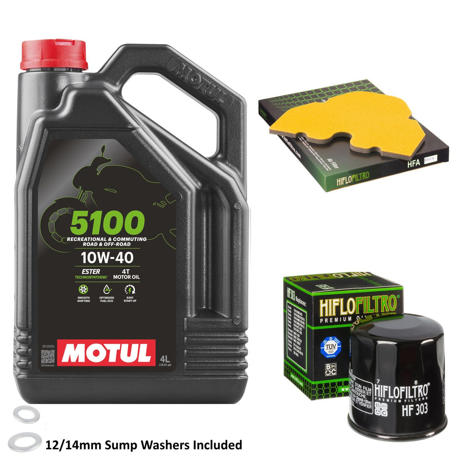 Motul 5100 10w40 4L Oil & HF303 & HFA2604 Oil Filter Kit