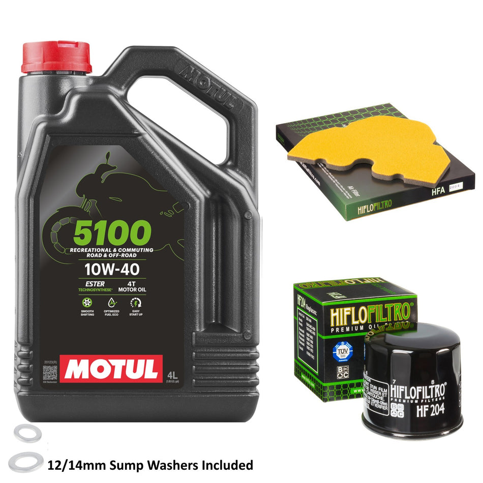 Motul 5100 10w40 4L Oil & HF204 & HFA2604 Oil Filter Kit