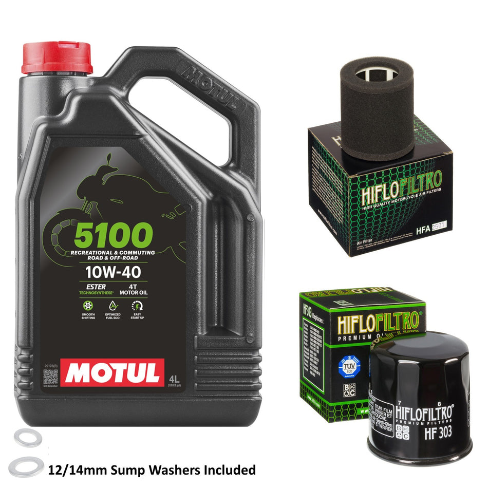 Motul 5100 10w40 4L Oil & HF303 & HFA2501 Oil Filter Kit