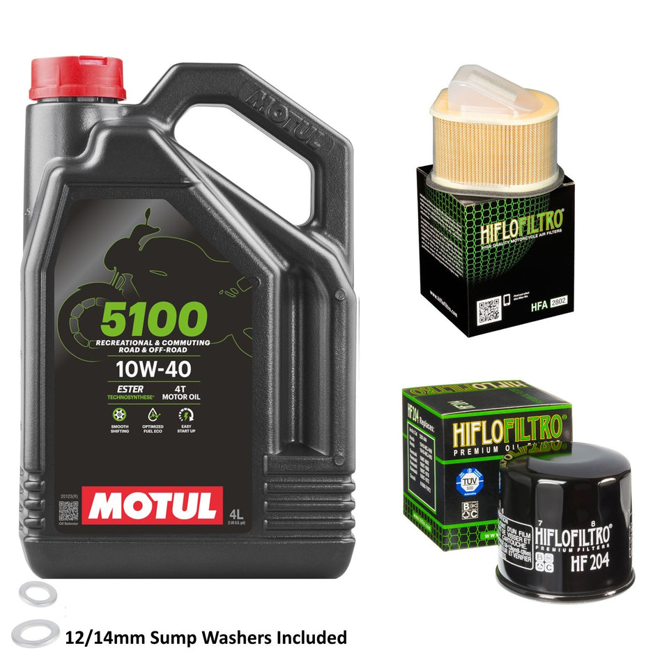 Motul 5100 10w40 4L Oil & HF204 & HFA2802 Oil Filter Kit