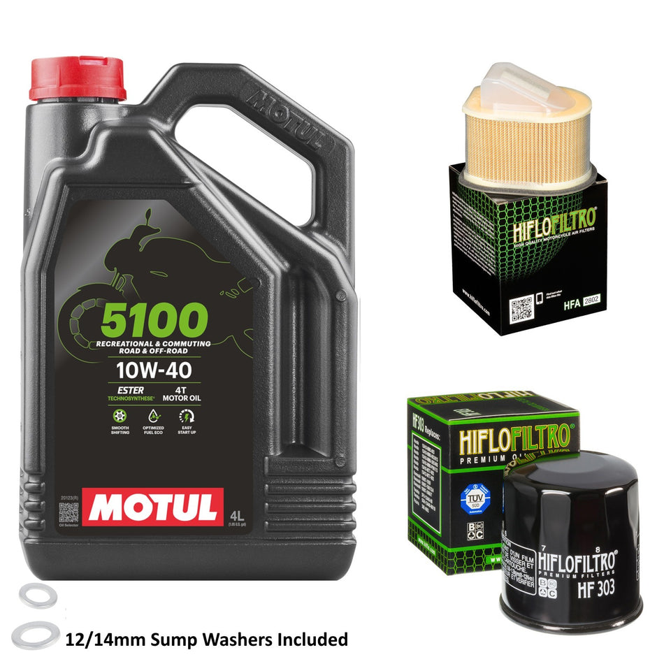 Motul 5100 10w40 4L Oil & HF303 & HFA2802 Oil Filter Kit