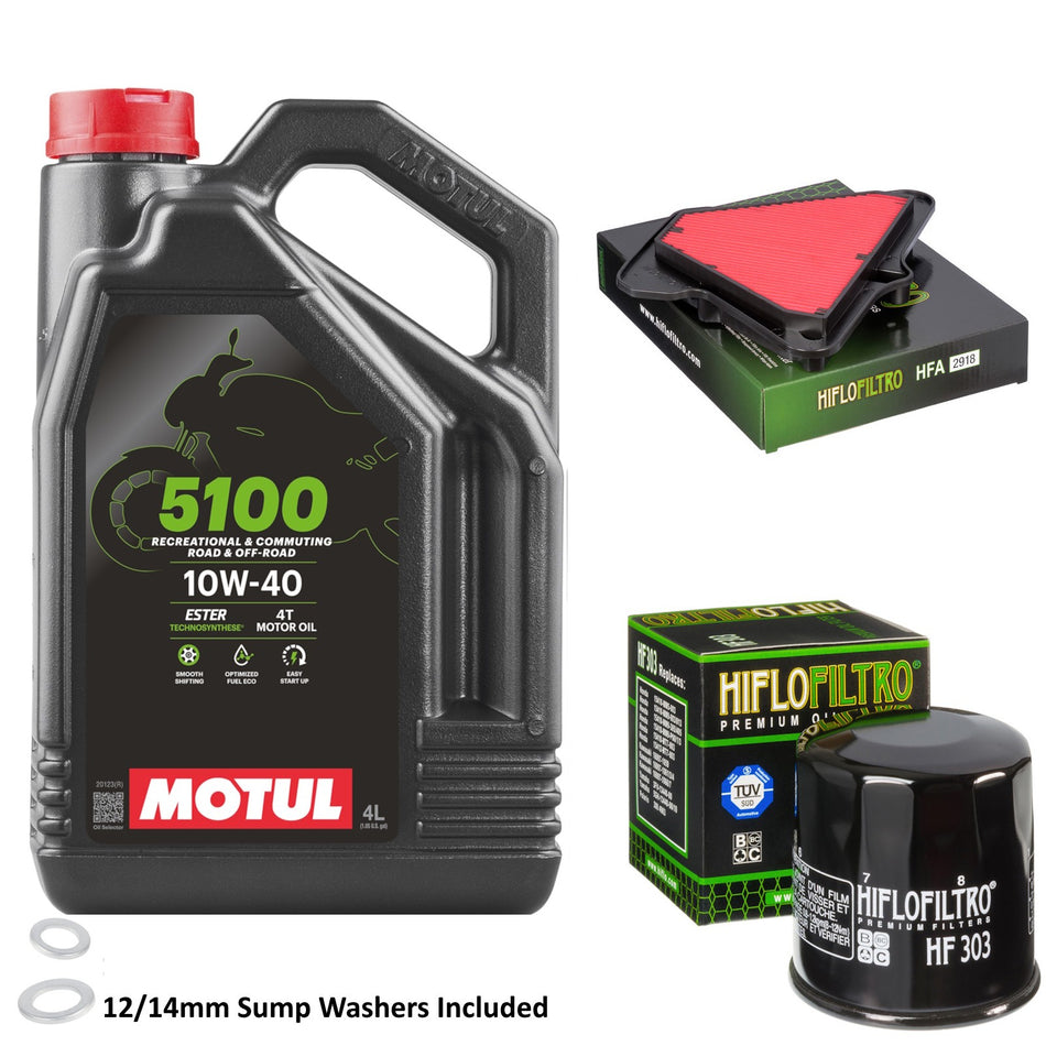 Motul 5100 10w40 4L Oil & HF303 & HFA2918 Oil Filter Kit