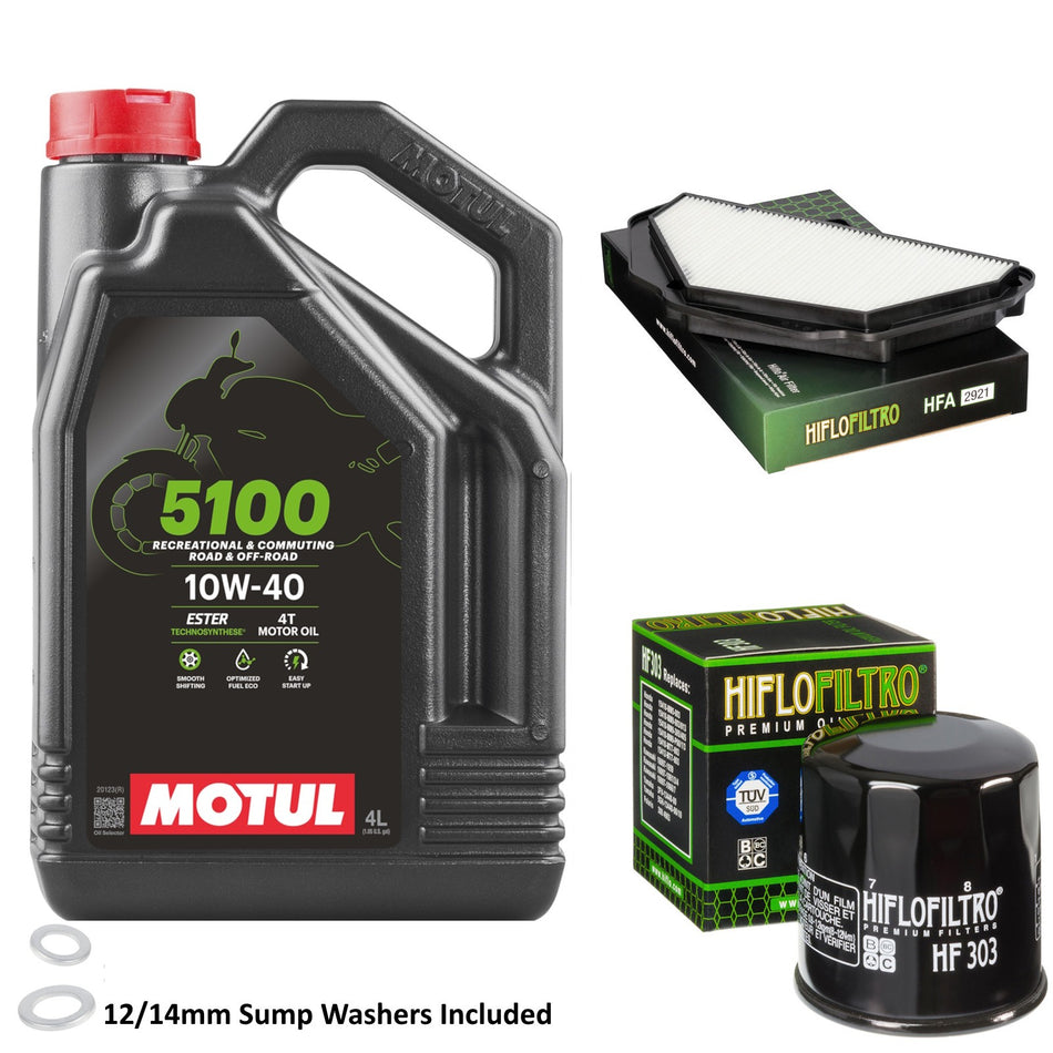 Motul 5100 10w40 4L Oil & HF303 & HFA2921 Oil Filter Kit