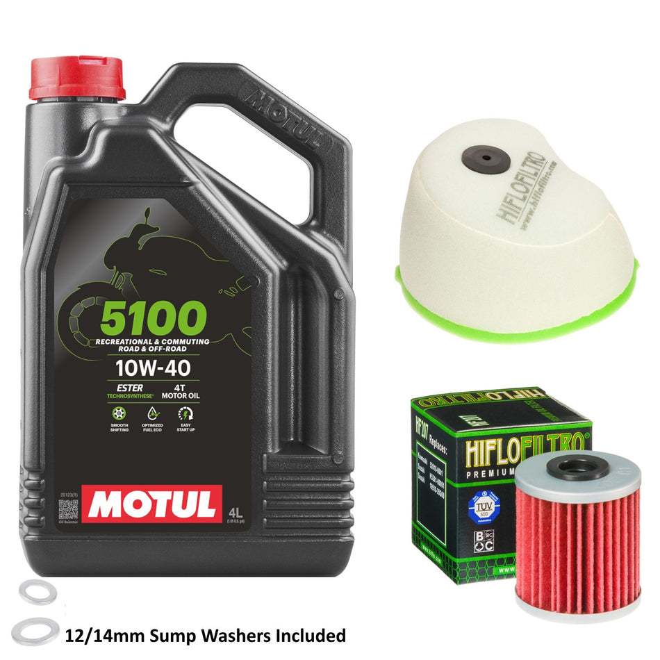 Motul 5100 10w40 4L Oil & HF207 & HFF2015 Oil Filter Kit