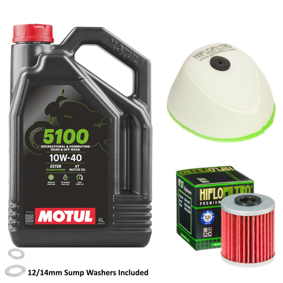 Motul 5100 10w40 4L Oil & HF207 & HFF2017 Oil Filter Kit