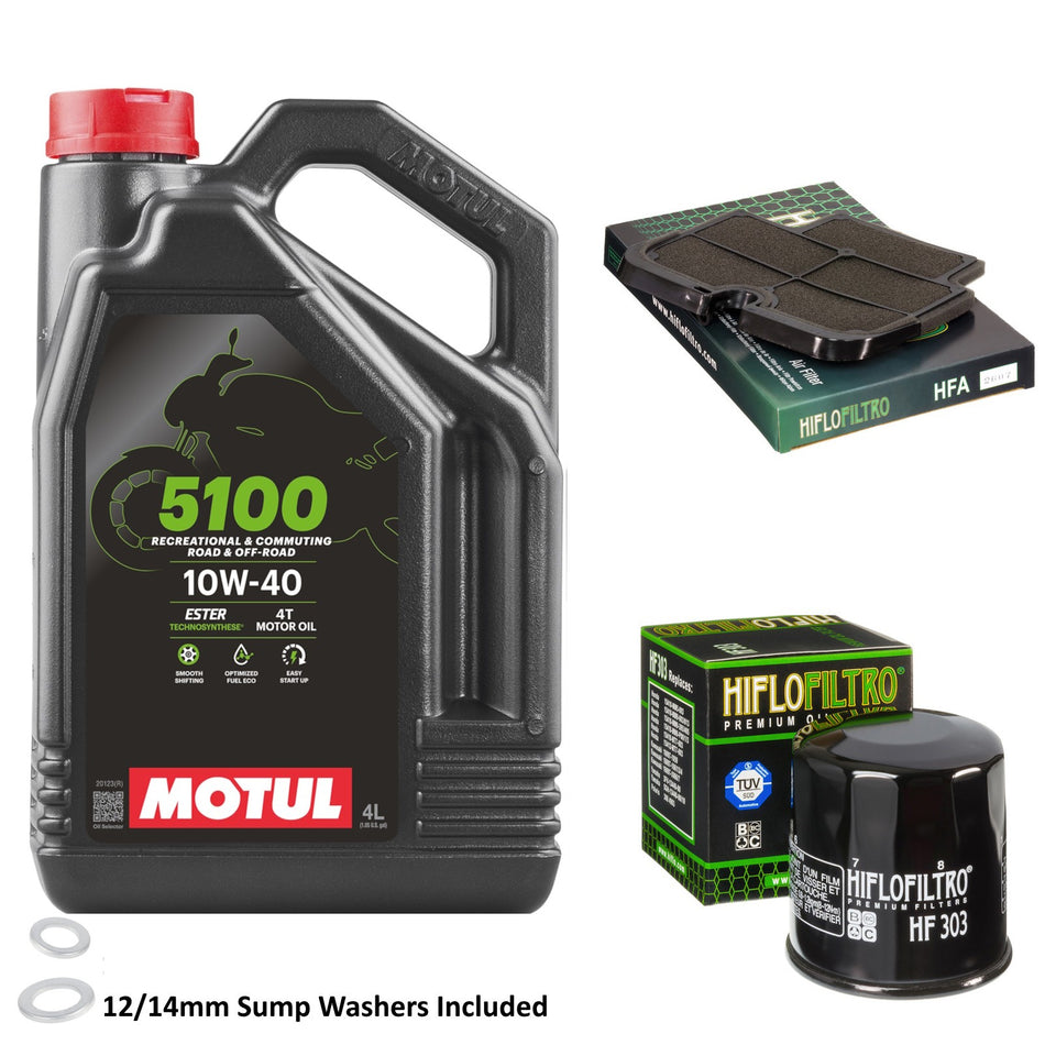 Motul 5100 10w40 4L Oil & HF303 & HFA2607 Oil Filter Kit