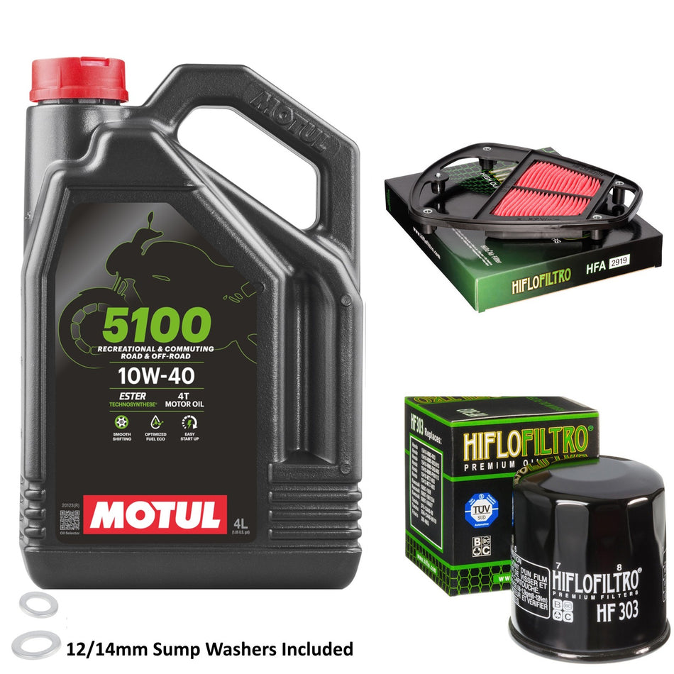 Motul 5100 10w40 4L Oil & HF303 & HFA2919 Oil Filter Kit