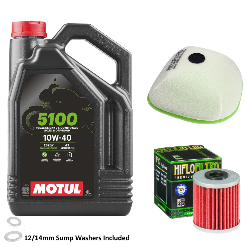 Motul 5100 10w40 4L Oil & HF207 & HFF2030 Oil Filter Kit