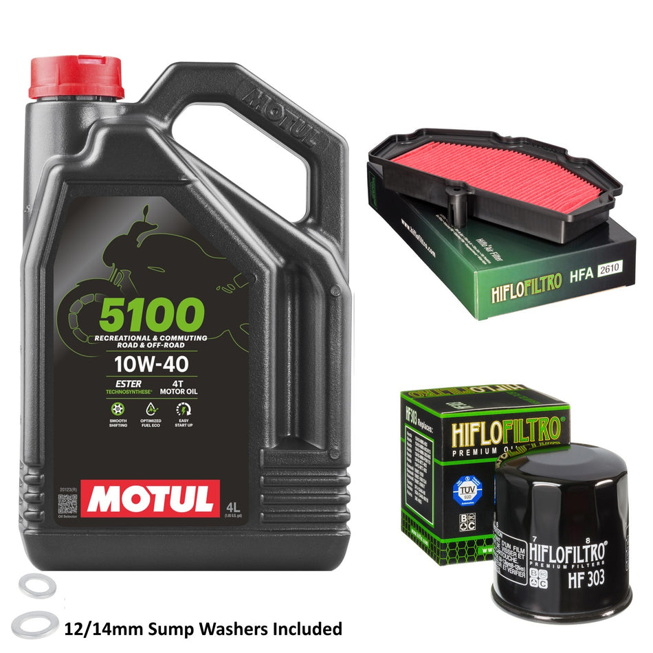 Motul 5100 10w40 4L Oil & HF303 & HFA2610 Oil Filter Kit