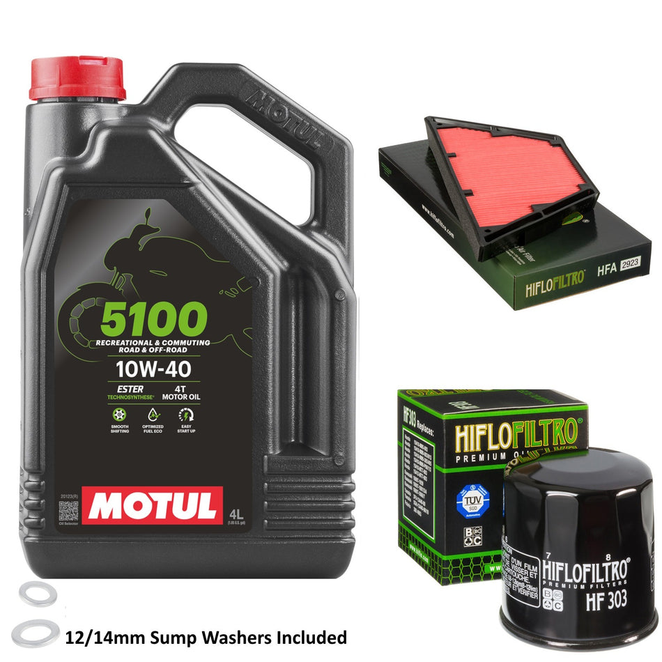 Motul 5100 10w40 4L Oil & HF303 & HFA2923 Oil Filter Kit