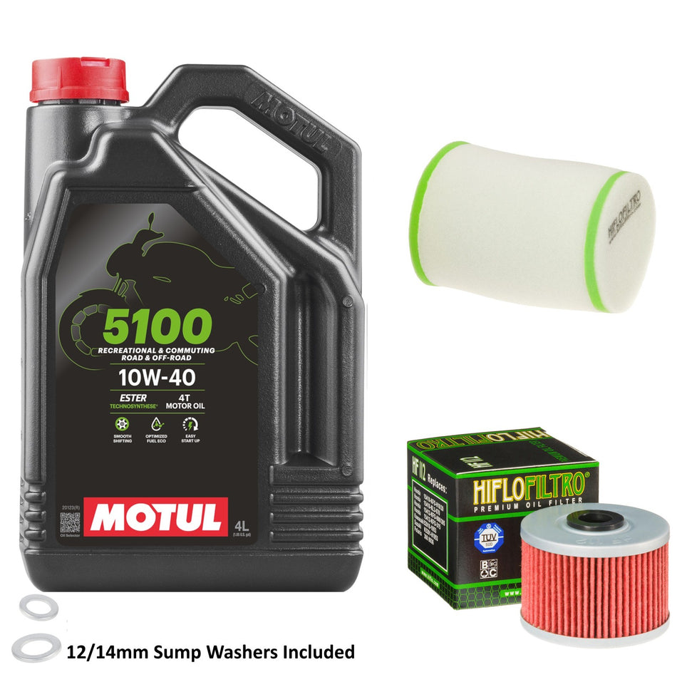 Motul 5100 10w40 4L Oil & HF112 & HFF2026 Oil Filter Kit