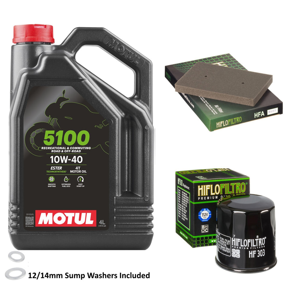Motul 5100 10w40 4L Oil & HF303 & HFA2505 Oil Filter Kit