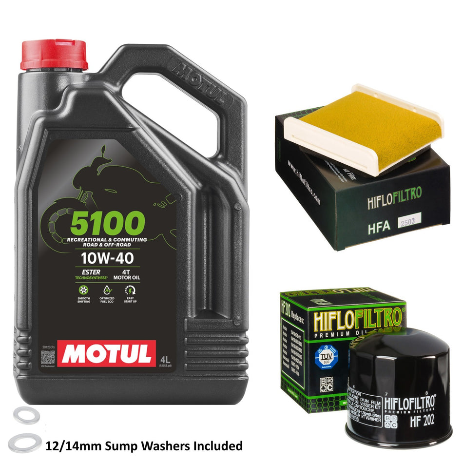 Motul 5100 10w40 4L Oil & HF202 & HFA2503 Oil Filter Kit