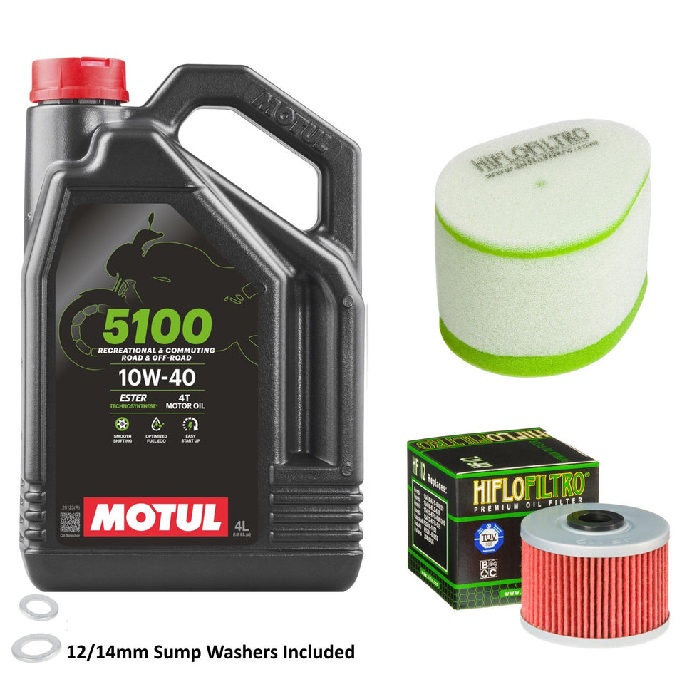 Motul 5100 10w40 4L Oil & HF112 & HFF2032 Oil Filter Kit