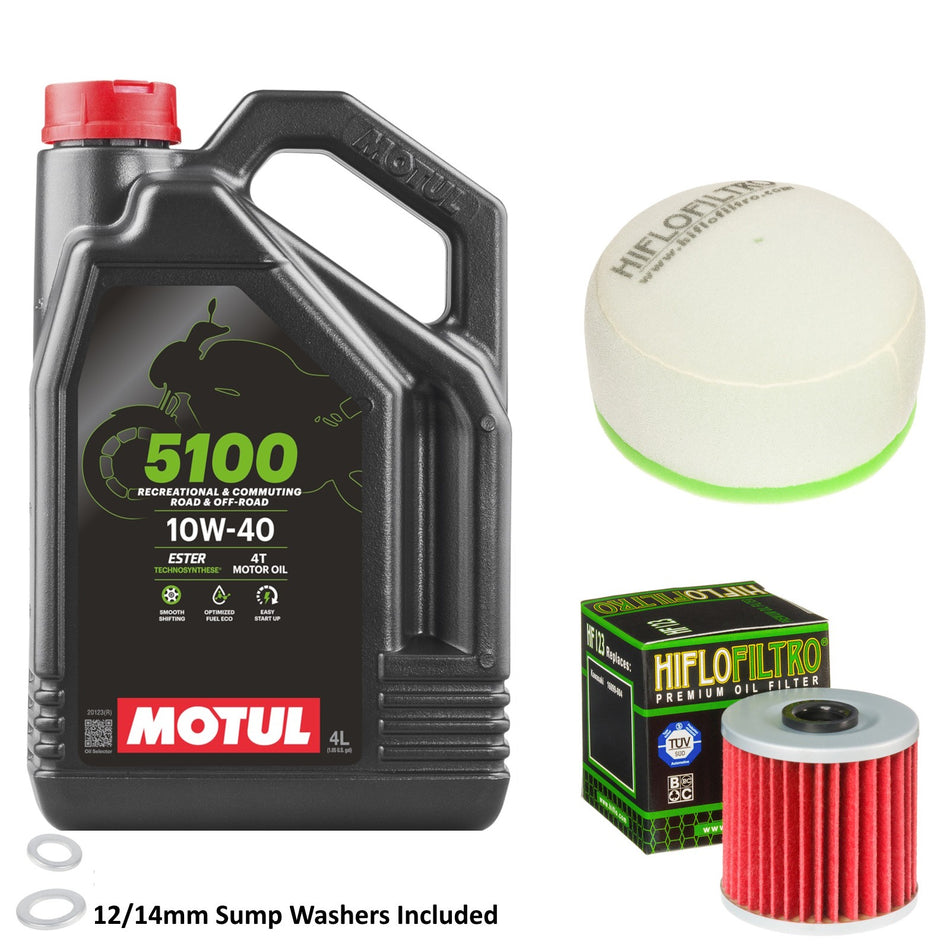 Motul 5100 10w40 4L Oil & HF123 & HFF2019 Oil Filter Kit