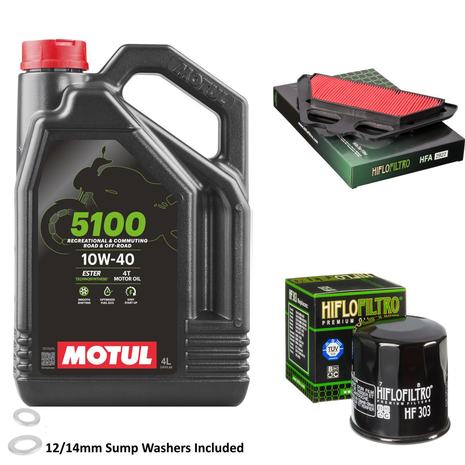 Motul 5100 10w40 4L Oil & HF303 & HFA2922 Oil Filter Kit