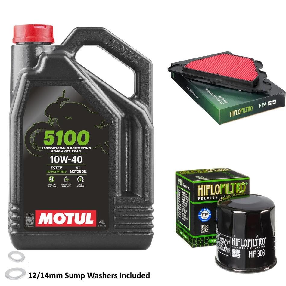 Motul 5100 10w40 4L Oil & HF303 & HFA2924 Oil Filter Kit