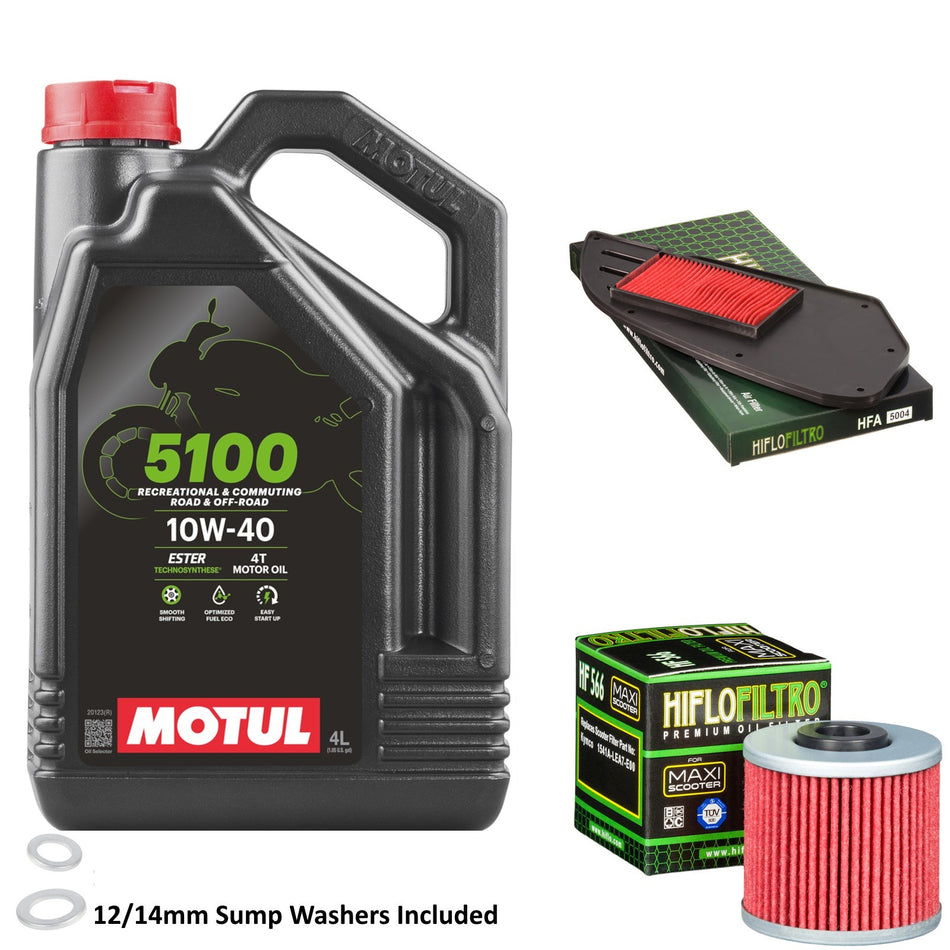 Motul 5100 10w40 4L Oil & HF566 & HFA5004 Oil Filter Kit