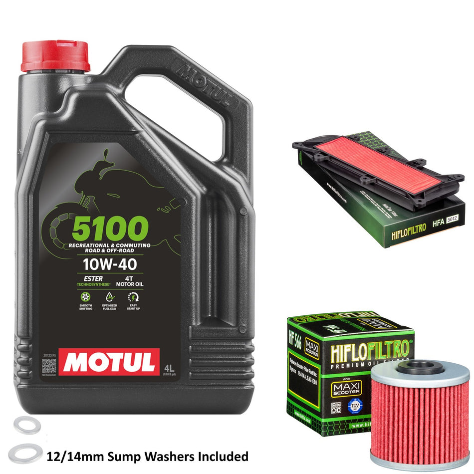 Motul 5100 10w40 4L Oil & HF566 & HFA5012 Oil Filter Kit
