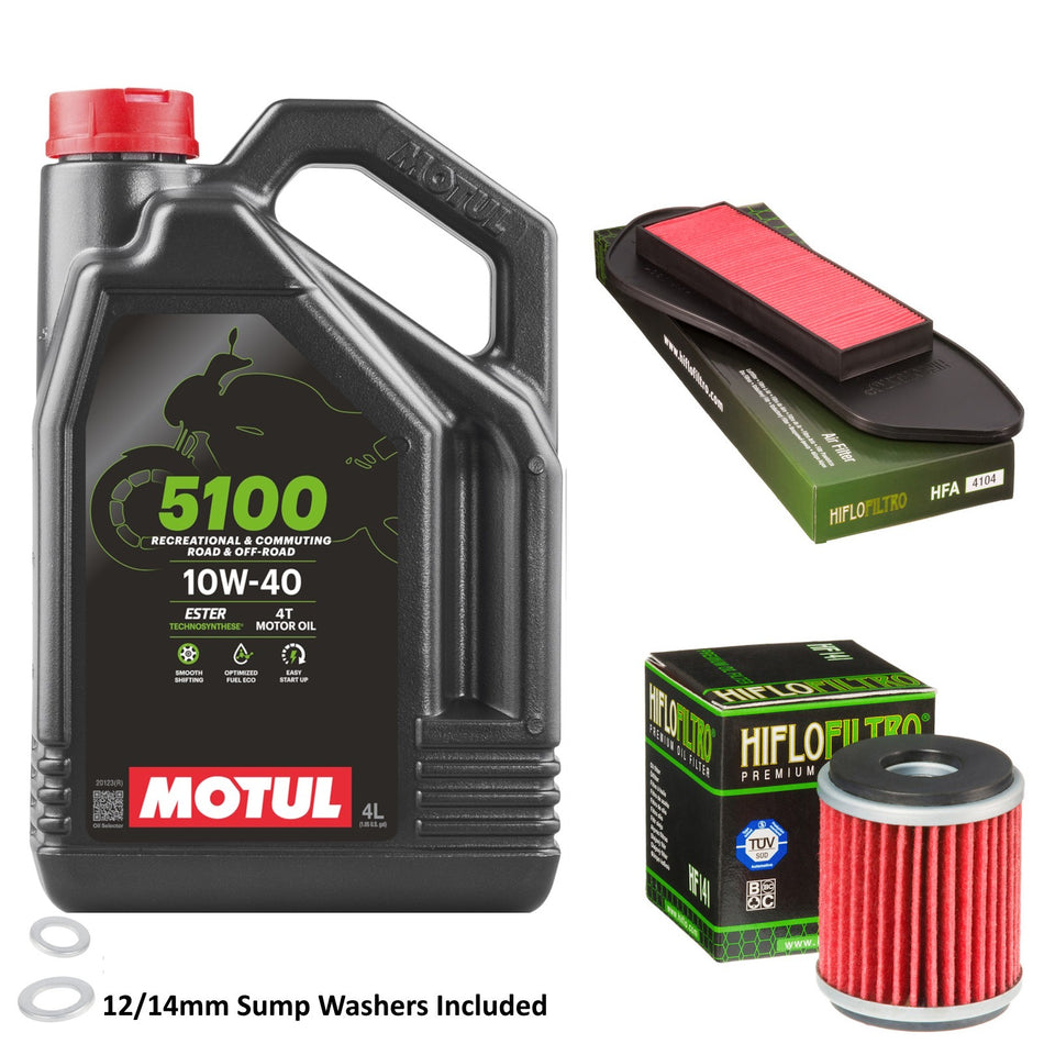 Motul 5100 10w40 4L Oil & HF141 & HFA4104 Oil Filter Kit