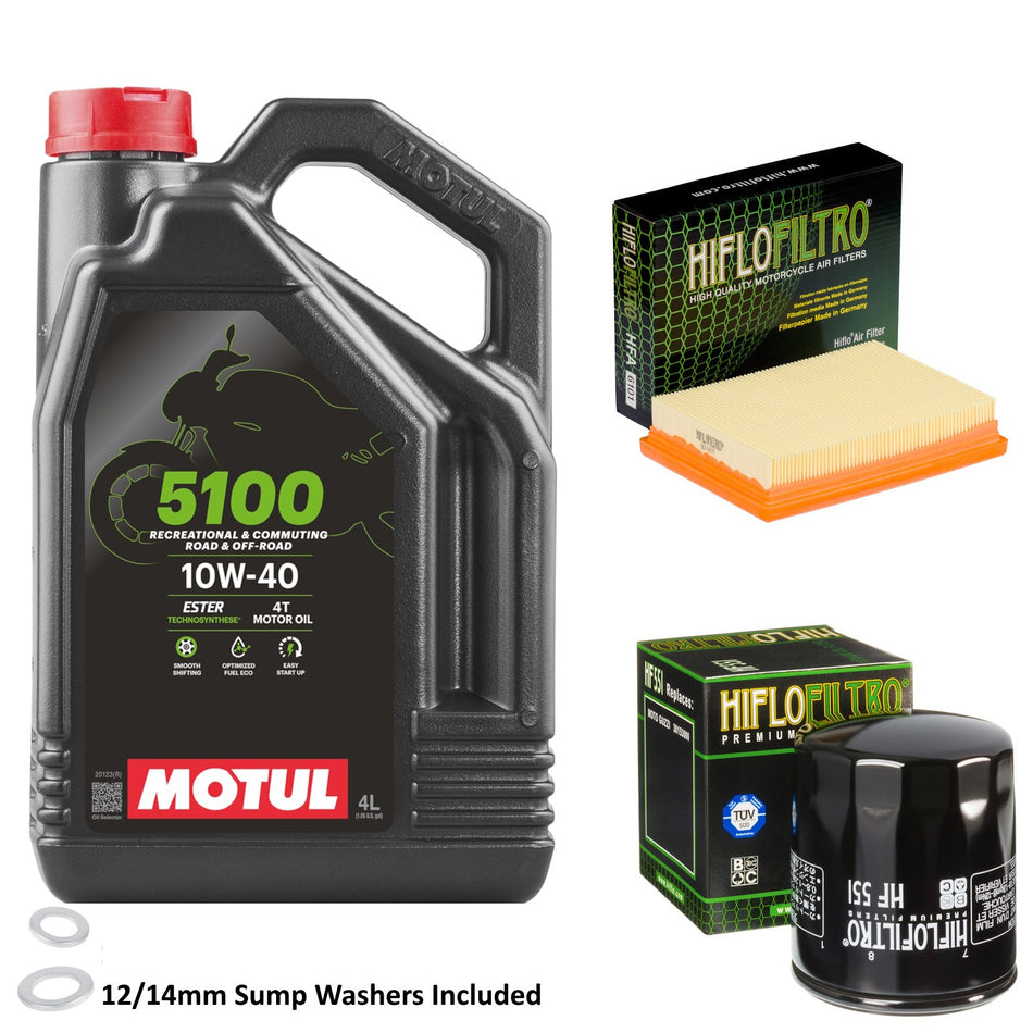 Motul 5100 10w40 4L Oil & HF551 OF551 & HFA6101 Oil Filter Kit