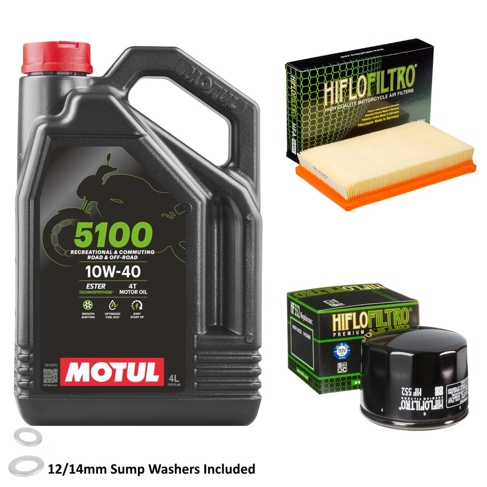 Motul 5100 10w40 4L Oil & HF552 & HFA6401 Oil Filter Kit