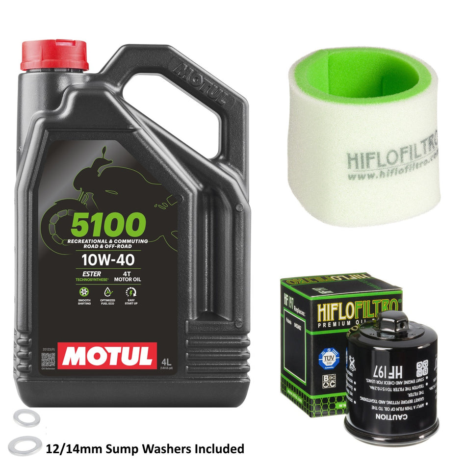 Motul 5100 10w40 4L Oil & HF197 & HFF7012 Oil Filter Kit