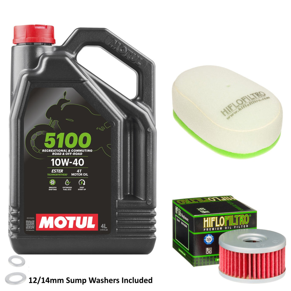 Motul 5100 10w40 4L Oil & HF136 & HFF3020 Oil Filter Kit
