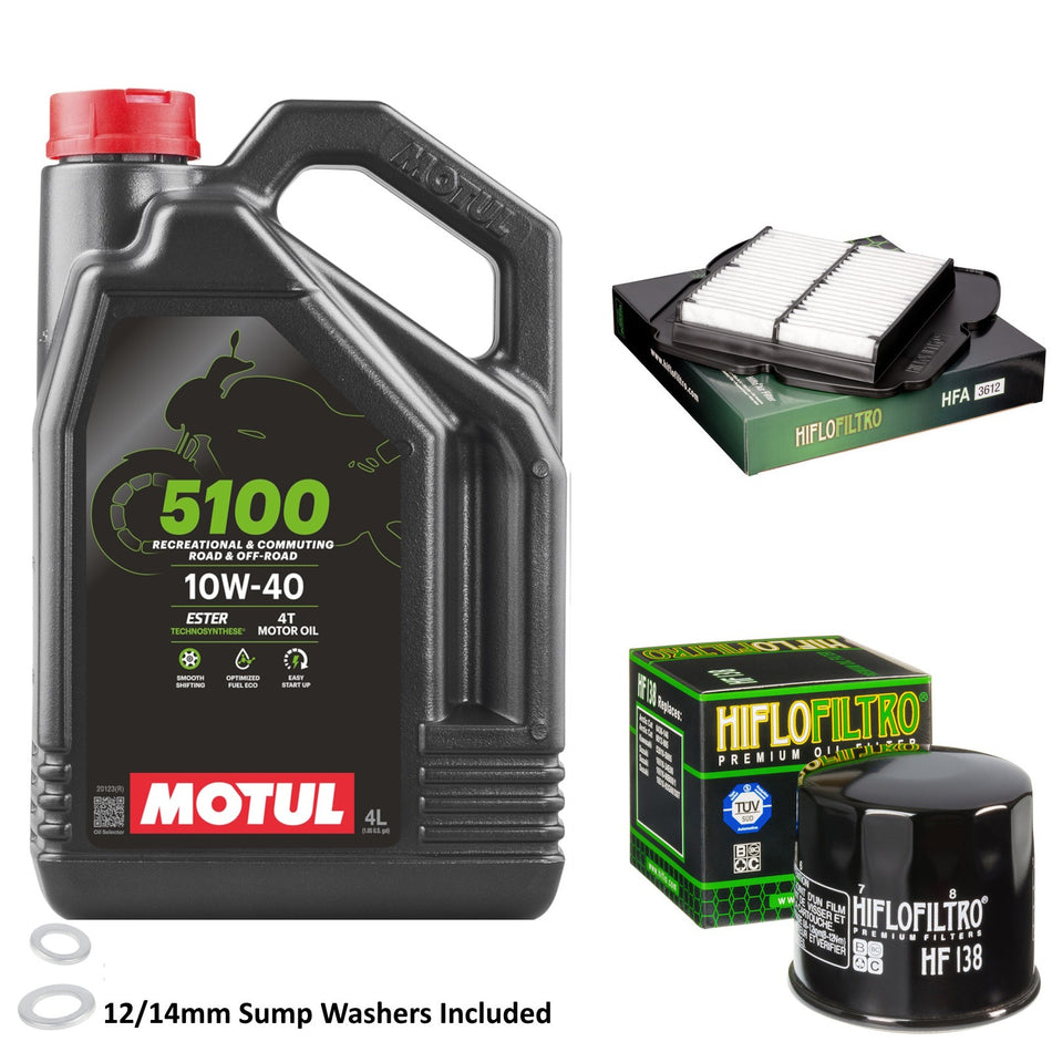 Motul 5100 10w40 4L Oil & HF138 & HFA3612 Oil Filter Kit