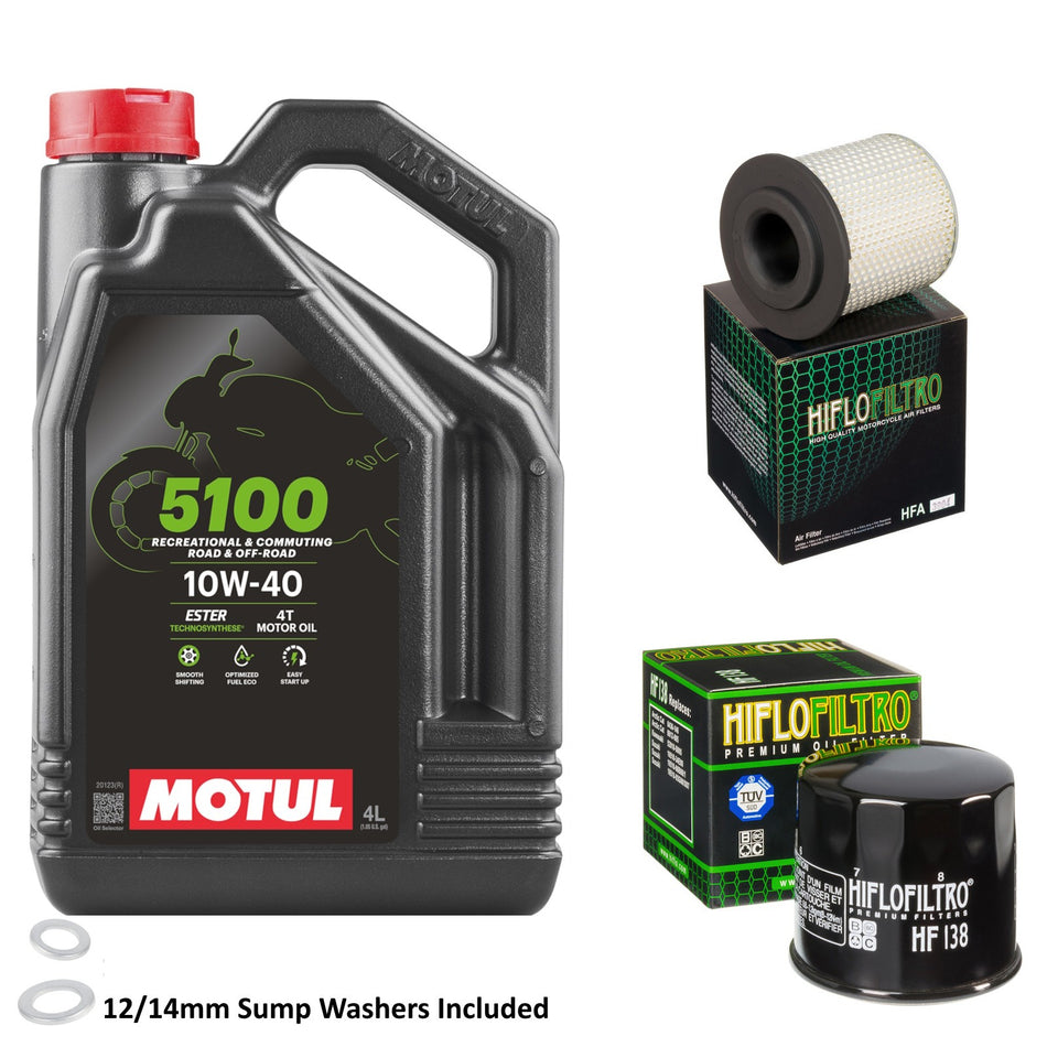 Motul 5100 10w40 4L Oil & HF138 & HFA3604 Oil Filter Kit