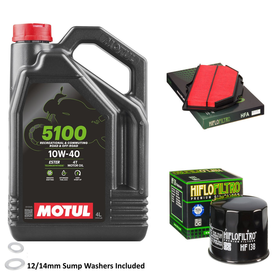 Motul 5100 10w40 4L Oil & HF138 & HFA3910 Oil Filter Kit