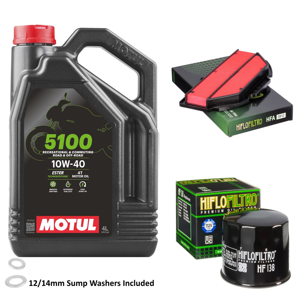 Motul 5100 10w40 4L Oil & HF138 & HFA3912 Oil Filter Kit