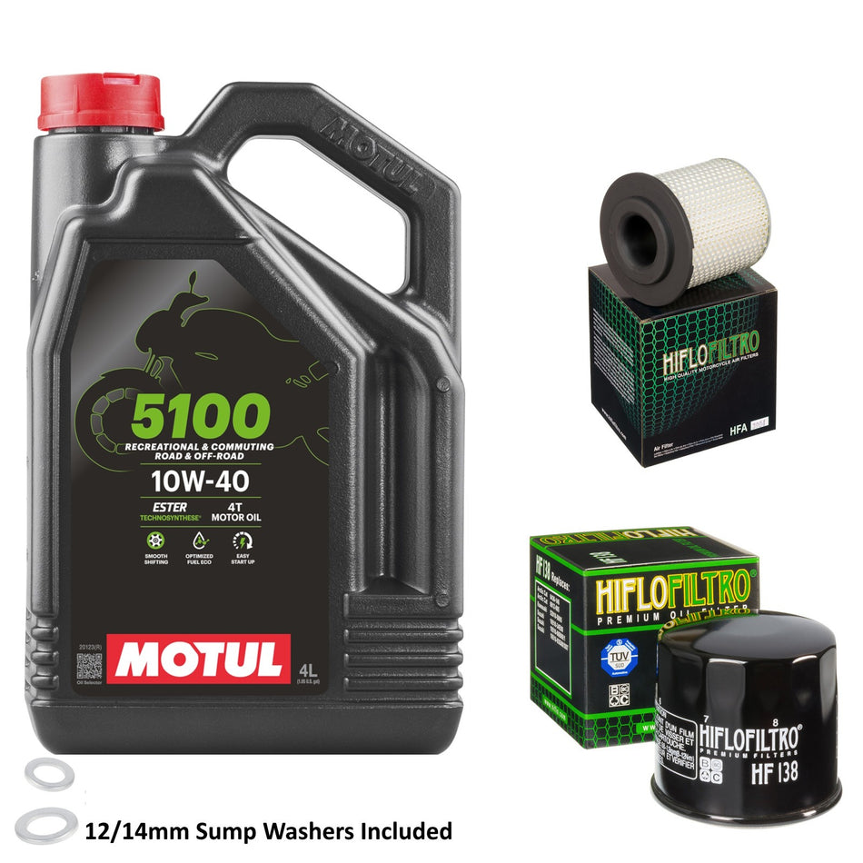 Motul 5100 10w40 4L Oil & HF138 & HFA3904 Oil Filter Kit