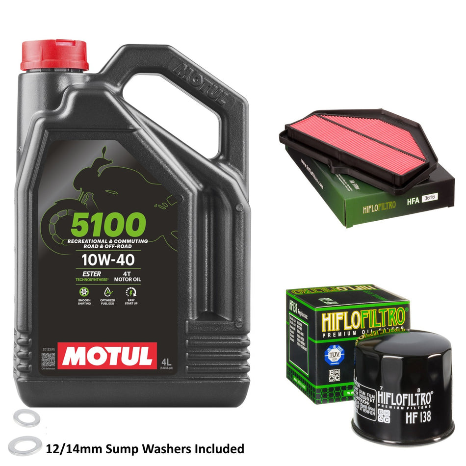 Motul 5100 10w40 4L Oil & HF138 & HFA3616 Oil Filter Kit