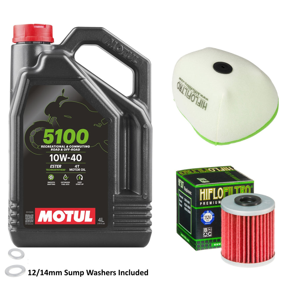 Motul 5100 10w40 4L Oil & HF207 & HFF3026 Oil Filter Kit