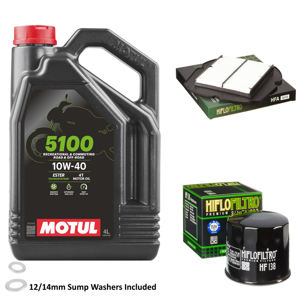 Motul 5100 10w40 4L Oil & HF138 & HFA3618 Oil Filter Kit