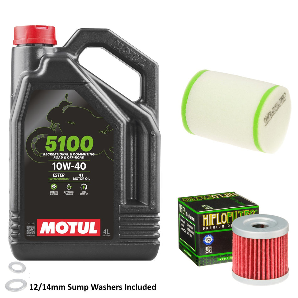 Motul 5100 10w40 4L Oil & HF139 & HFF3022 Oil Filter Kit