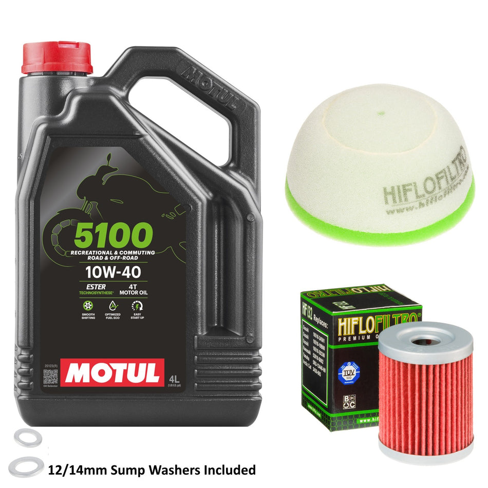 Motul 5100 10w40 4L Oil & HF132 & HFF3016 Oil Filter Kit
