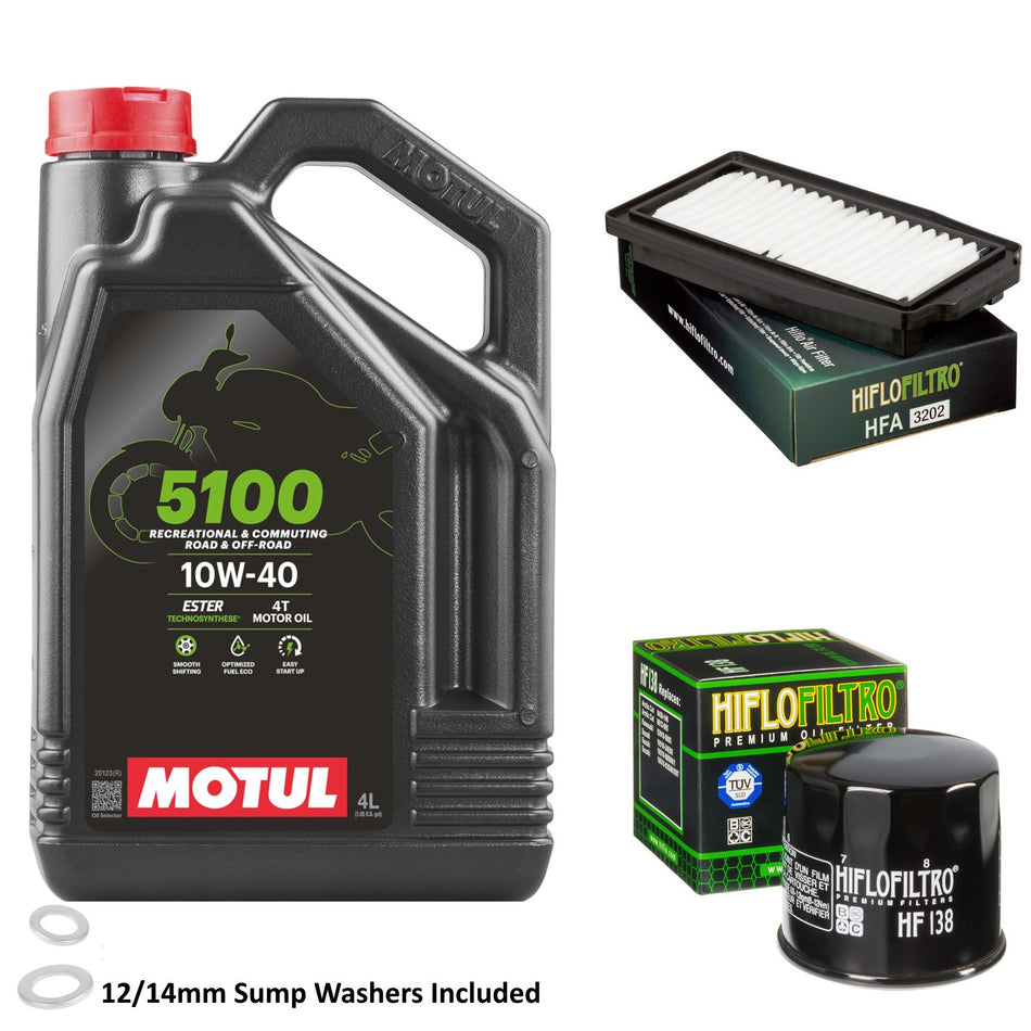 Motul 5100 10w40 4L Oil & HF138 & HFA3202 Oil Filter Kit