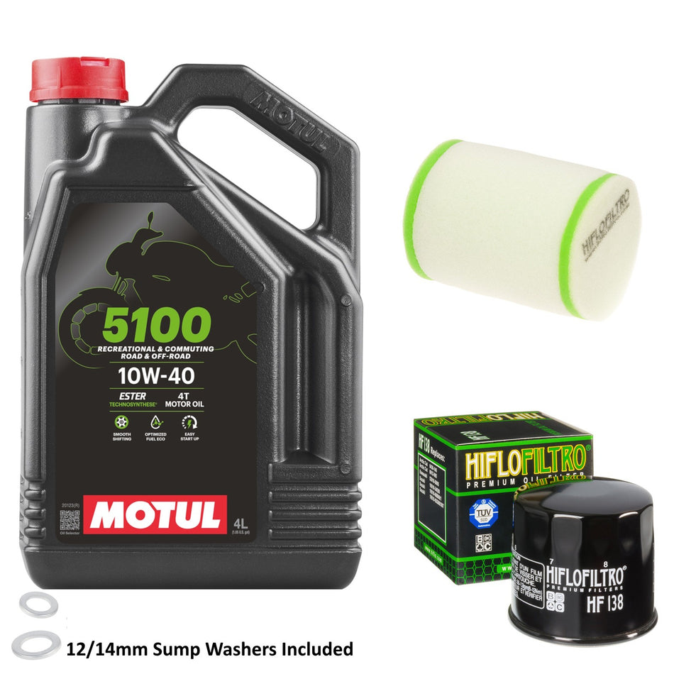 Motul 5100 10w40 4L Oil & HF138 & HFF3022 Oil Filter Kit