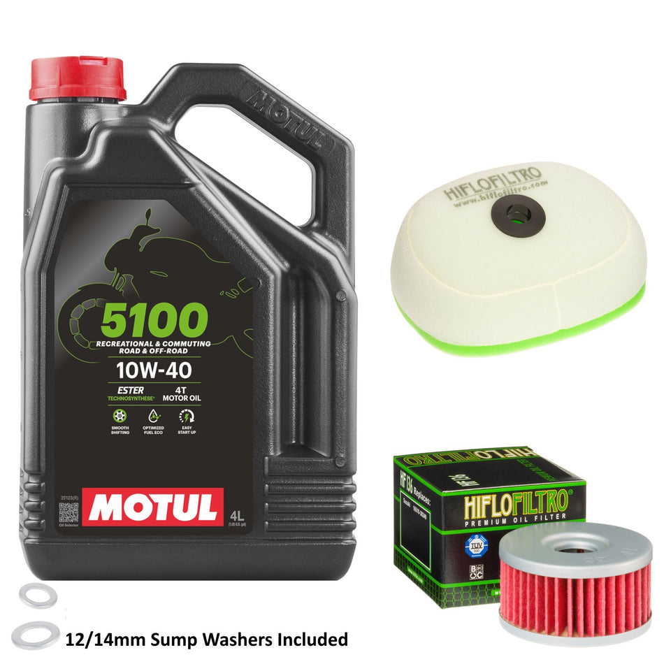 Motul 5100 10w40 4L Oil & HF136 & HFF3017 Oil Filter Kit