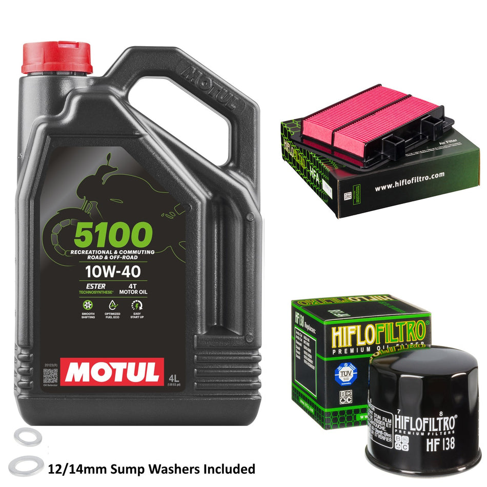 Motul 5100 10w40 4L Oil & HF138 & HFA3914 Oil Filter Kit