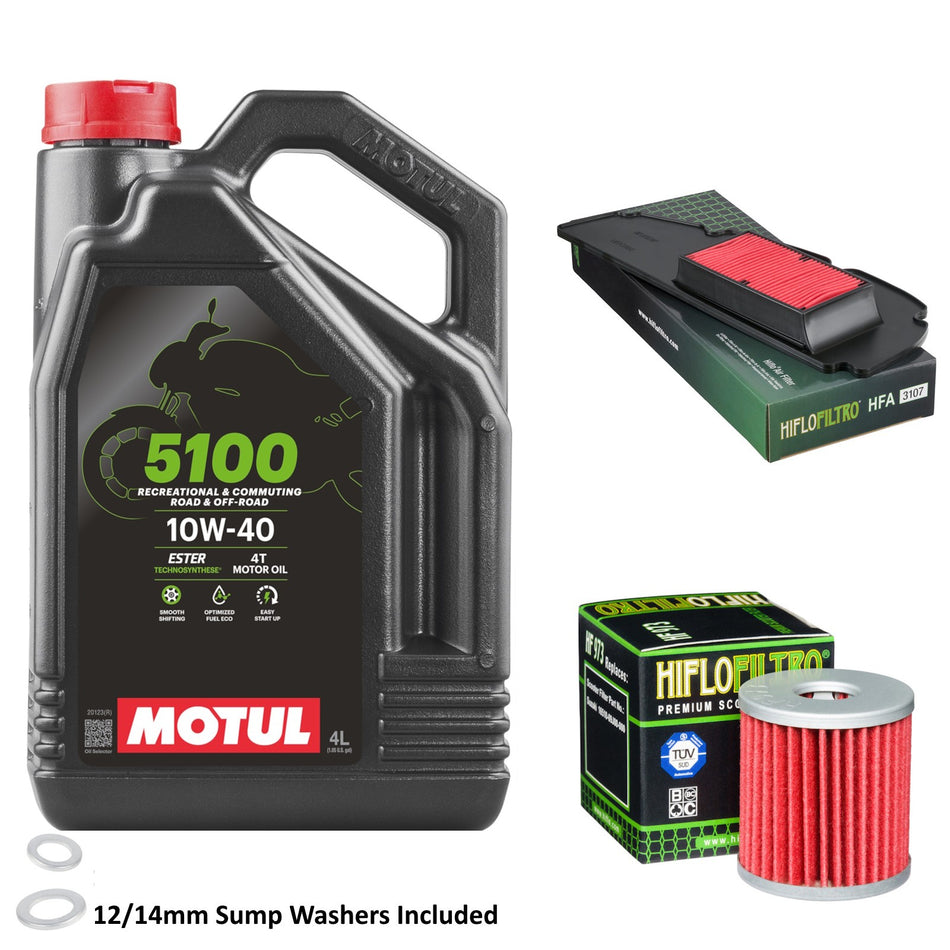 Motul 5100 10w40 4L Oil & HF973 & HFA3107 Oil Filter Kit