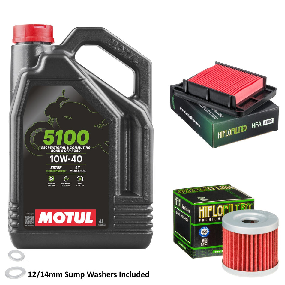 Motul 5100 10w40 4L Oil & HF131 & HFA3106 Oil Filter Kit