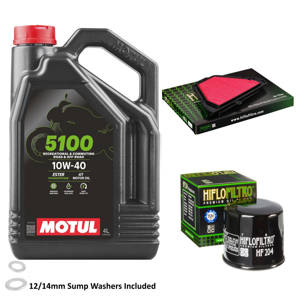 Motul 5100 10w40 4L Oil & HF204 & HFA6512  Oil Filter Kit