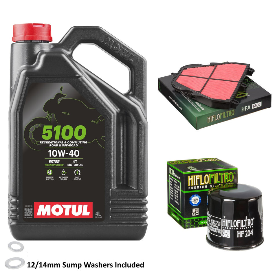 Motul 5100 10w40 4L Oil & HF204 & HFA6505 Oil Filter Kit