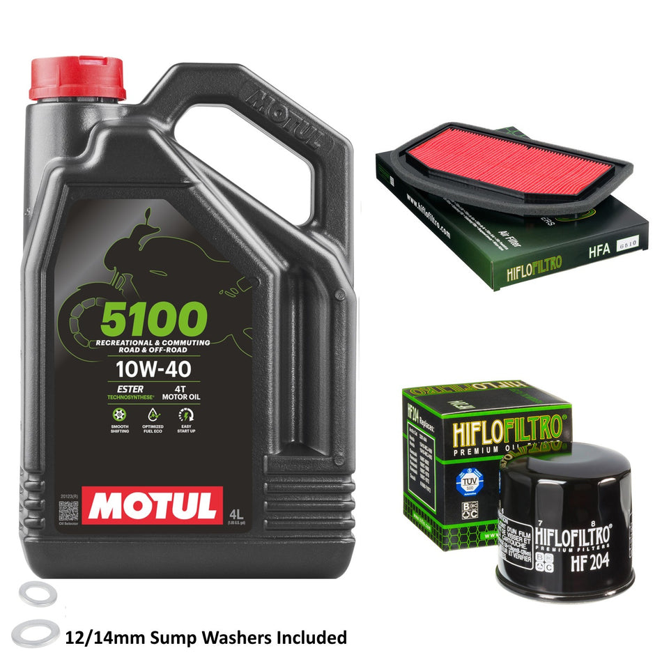 Motul 5100 10w40 4L Oil & HF204 & HFA6510 Oil Filter Kit