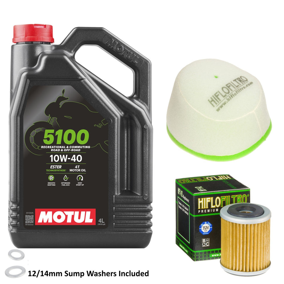 Motul 5100 10w40 4L Oil & HF142 & HFF4012 Oil Filter Kit