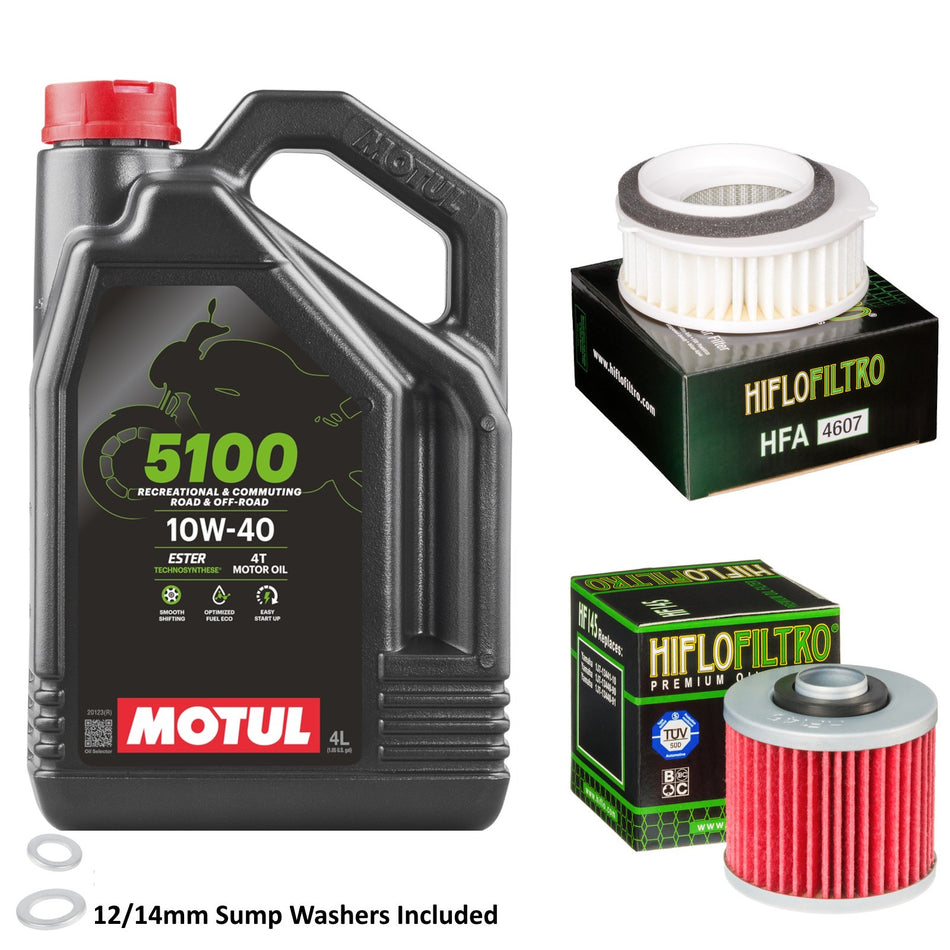 Motul 5100 10w40 4L Oil & HF145 & HFA4607 Oil Filter Kit