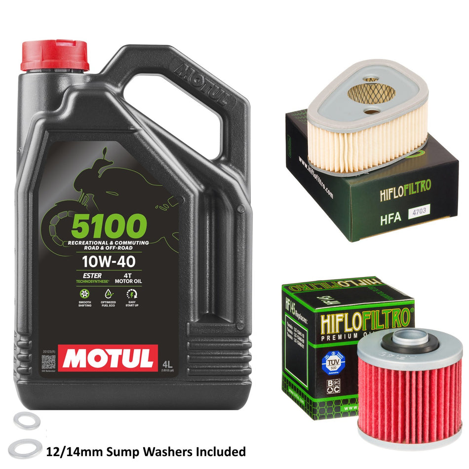 Motul 5100 10w40 4L Oil & HF145 & HFA4703 Oil Filter Kit